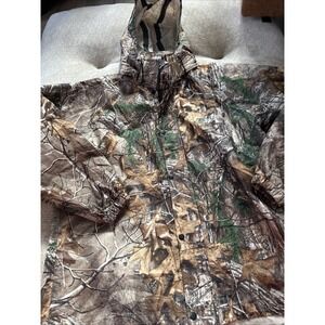 Frogg Toggs Rain Jacket Size L Realtree Camo Lightweight Detachable Hood Zip Up